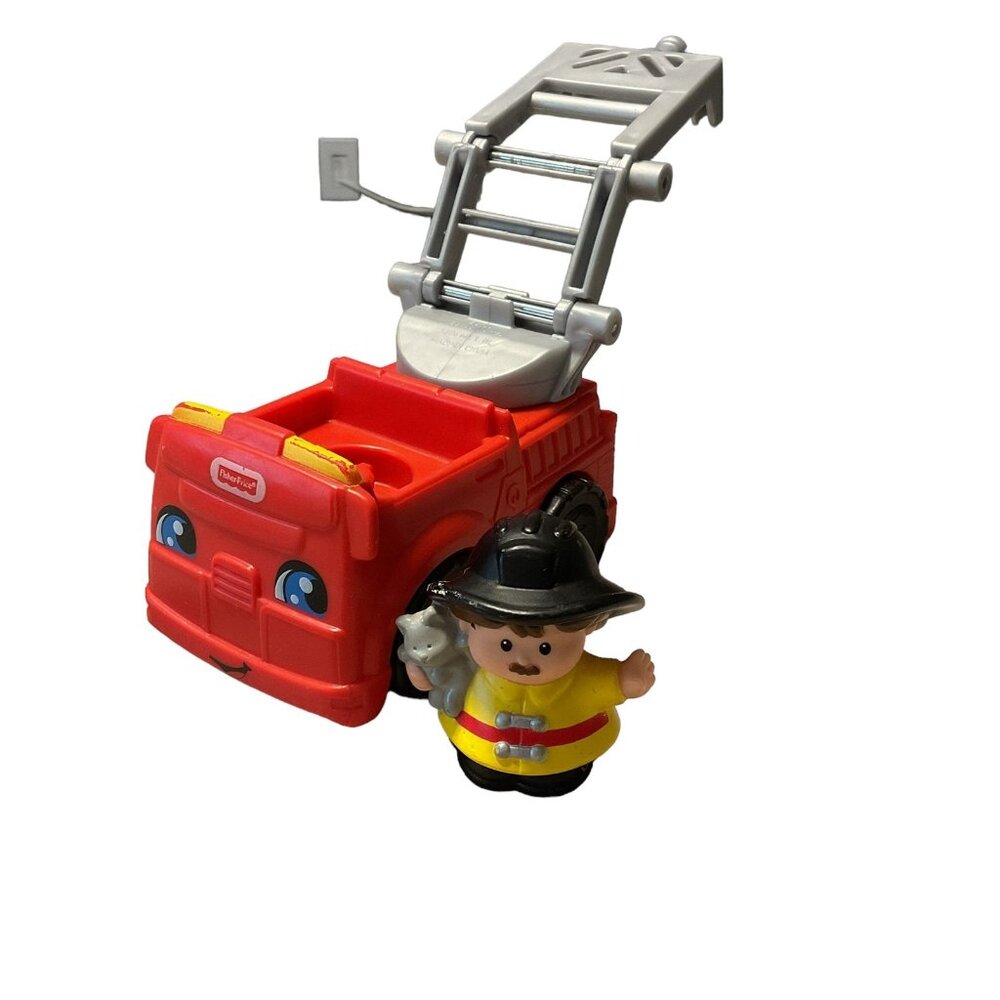 Fisher Price Little People Fire Truck With Firefighter Figure